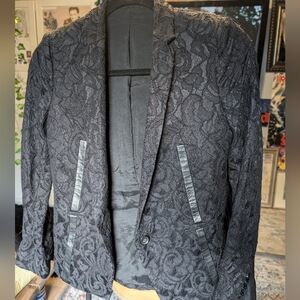 The Kooples Womens Black Floral Blazer